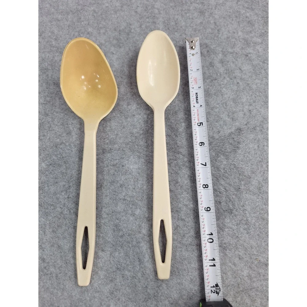 Tailor Made Products Beige Plastic Ladle Spoon Set of 2 Serving Kitchen‎ Camping